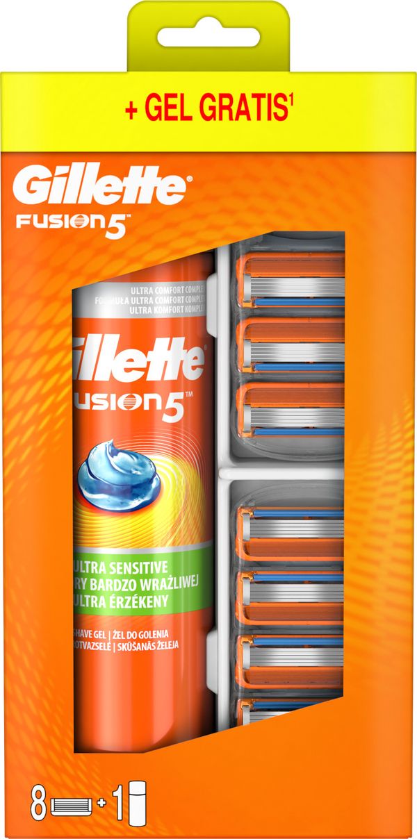 Gillette Gel na holení + náhradní hlavice Gillette Fusion