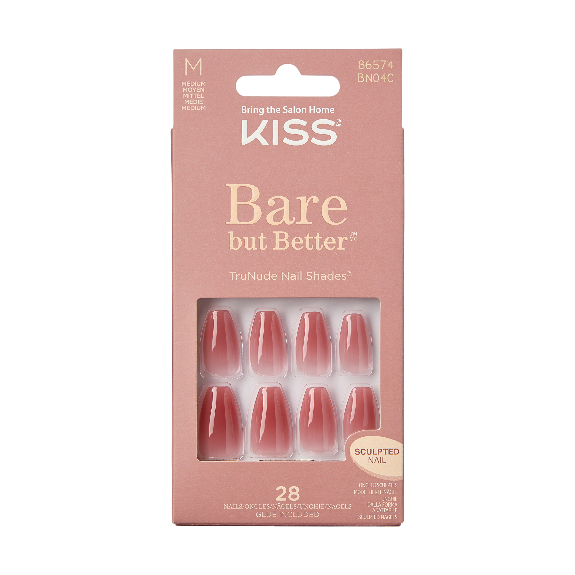 KISS Gelové nehty Bare-But-Better Nails Nude Nude 28 ks