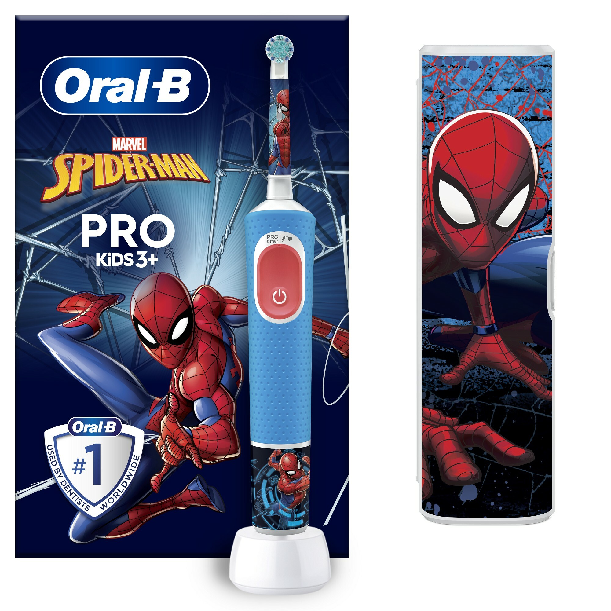 Oral B Elektrický zubní kartáček s cestovním pouzdrem Vitality Pro Kids Spiderman