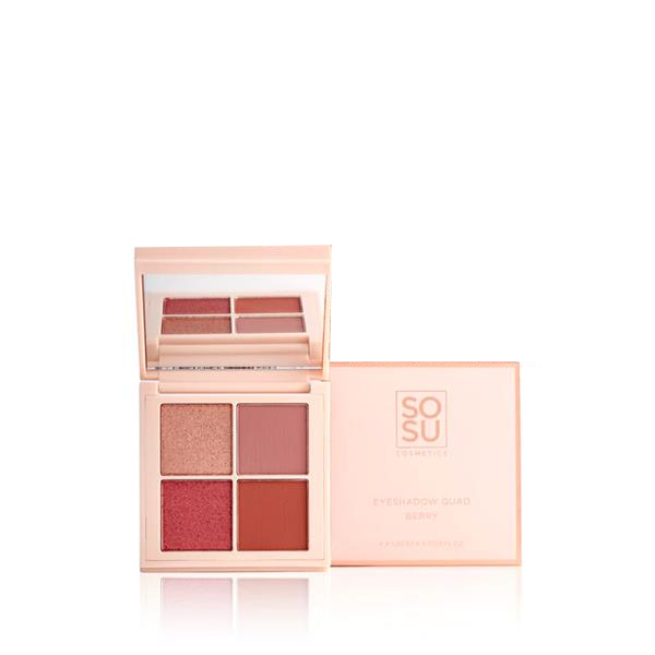 SOSU Cosmetics Paletka očních stínů Berry (Eyeshadow Quad) 4,8 g