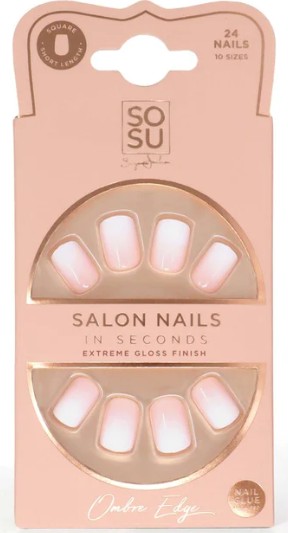 SOSU Cosmetics Umělé nehty Ombre Edge (Salon Nails) 24 ks