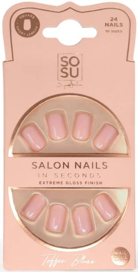 SOSU Cosmetics Umělé nehty Toffee Bliss (Salon Nails) 24 ks
