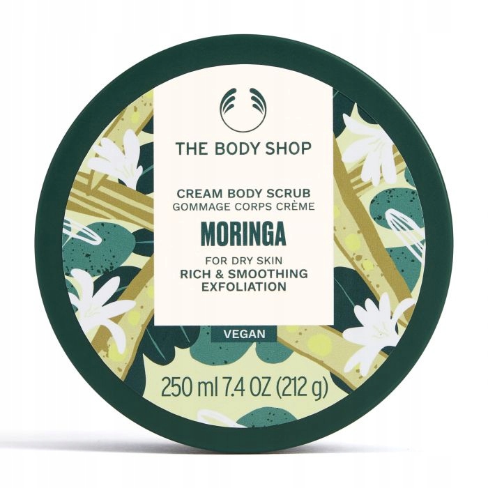 The Body Shop Tělový peeling pro suchou pokožku Moringa (Body Scrub) 250 ml