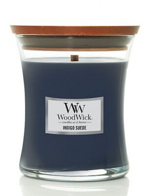 WoodWick Vonná sviečka váza Indigo Suede 85 g