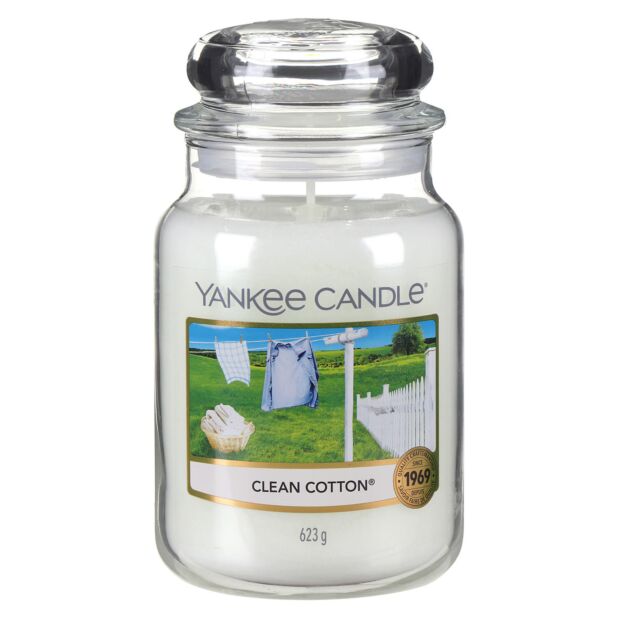 Yankee Candle Aromatická sviečka Clean Cotton 623 g