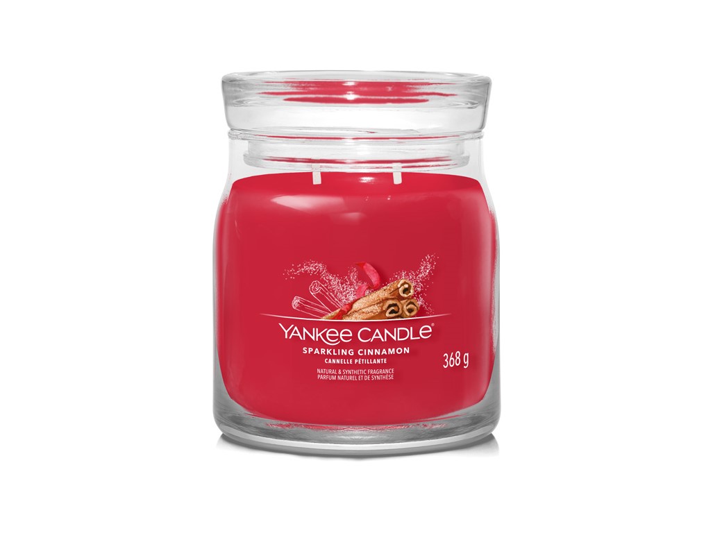 Yankee Candle Aromatická svíčka Signature sklo střední Sparkling Cinnamon 368 g