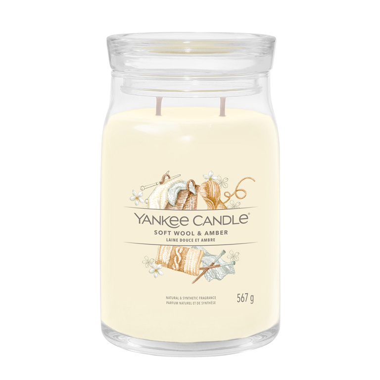 Yankee Candle Aromatická sviečka Signature sklo veľké Soft Wool & Amber 567 g