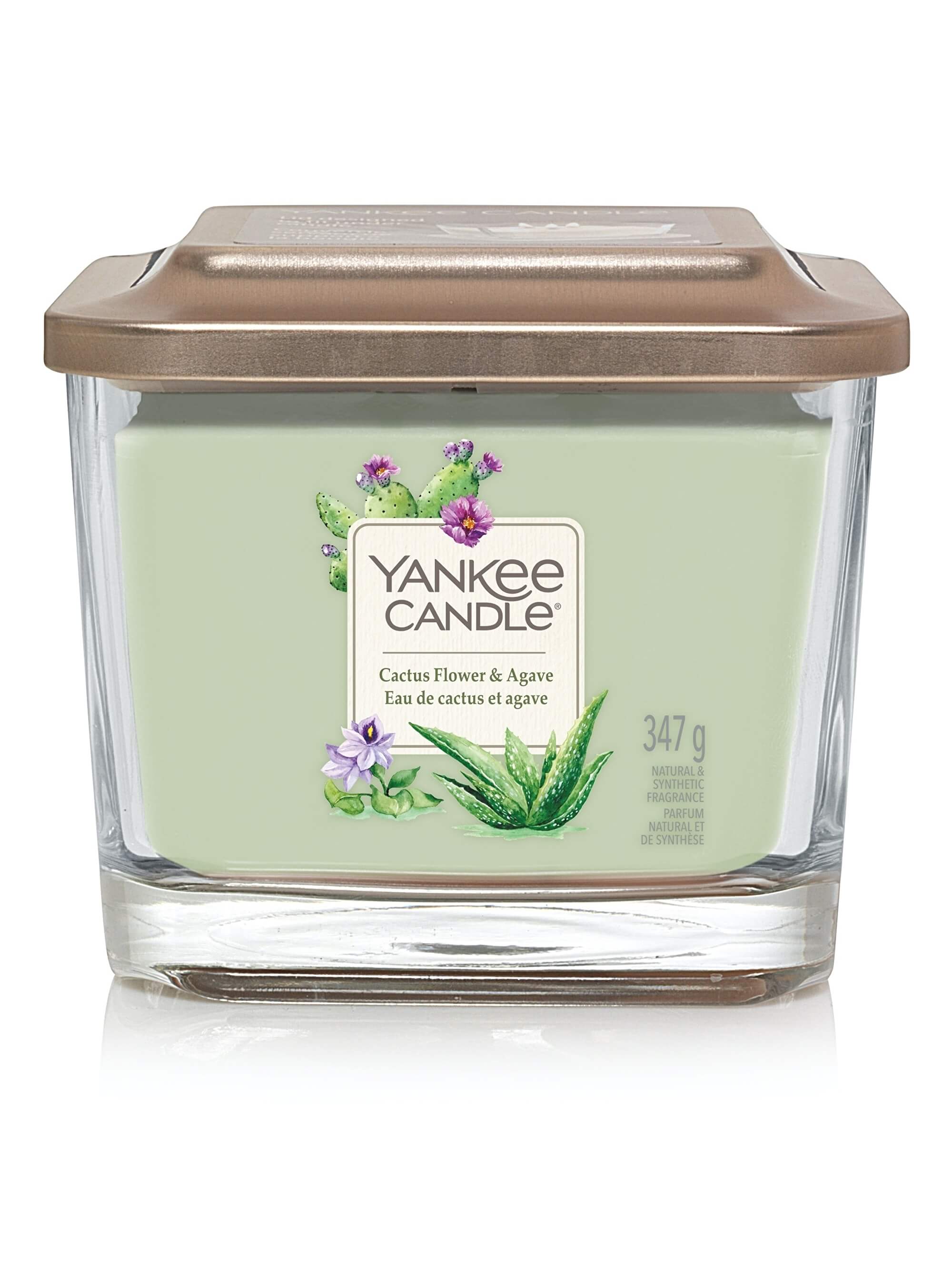 Yankee Candle Aromatická svíčka střední hranatá Cactus Flower & Agave 347 g