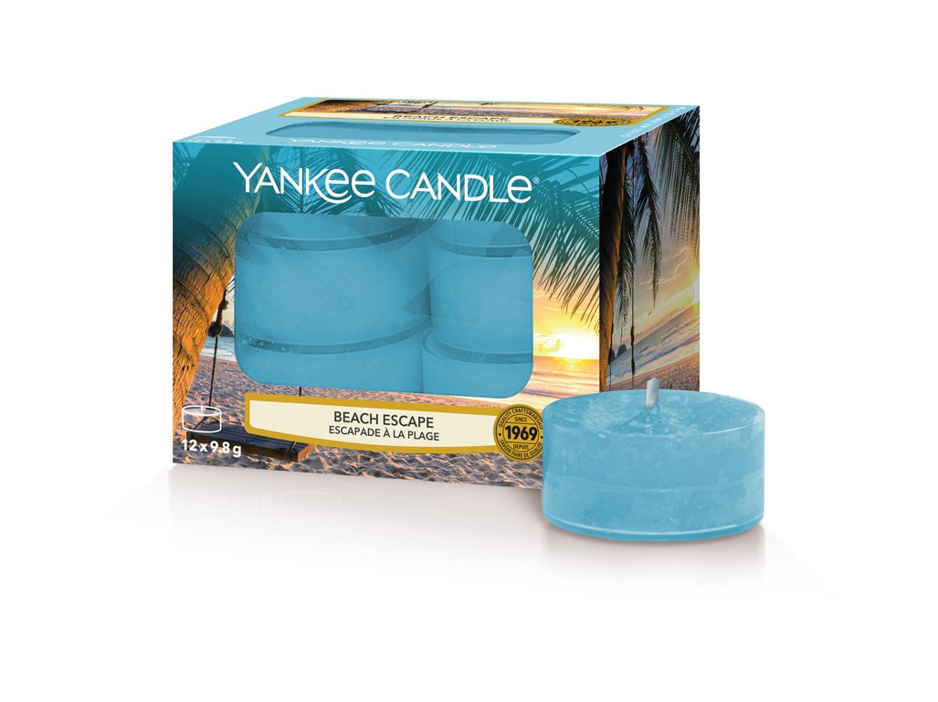 Yankee Candle Aromatické čajové svíčky Beach Escape 12 x 9,8 g