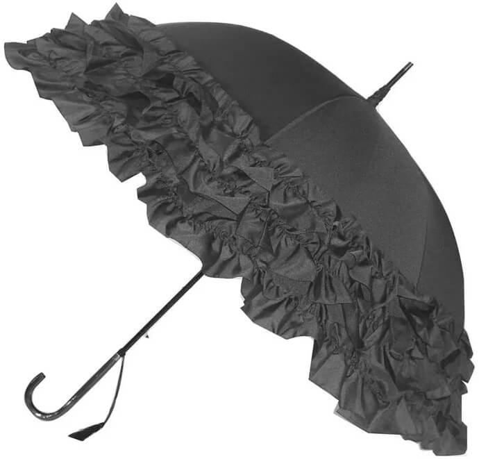 Blooming Brollies Dámský holový deštník Grey Triple Frill BCS3FGR