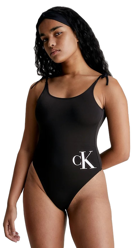 Calvin Klein Dámská sada - jednodílné plavky, čelenka a osuška KW0KW02087-BEH S