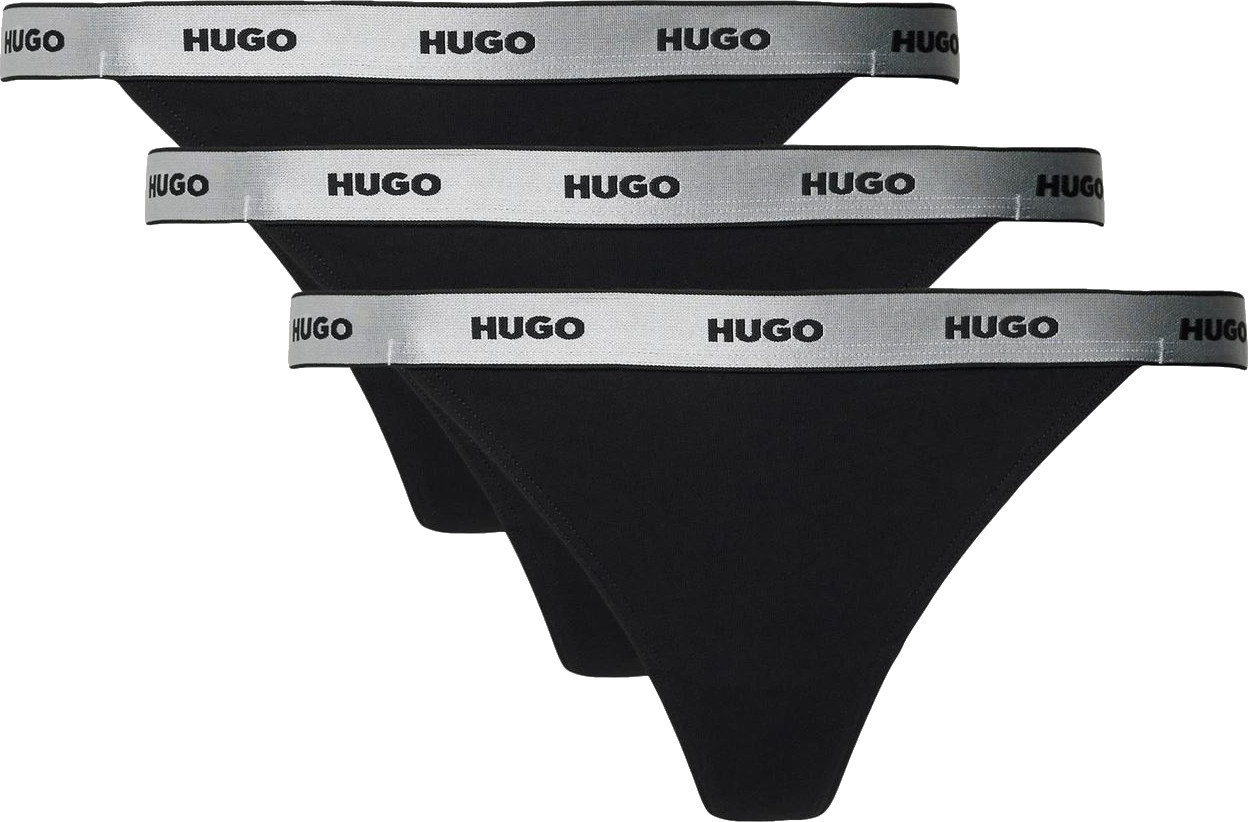Hugo Boss 3 PACK - dámská tanga HUGO 50502802-001 L