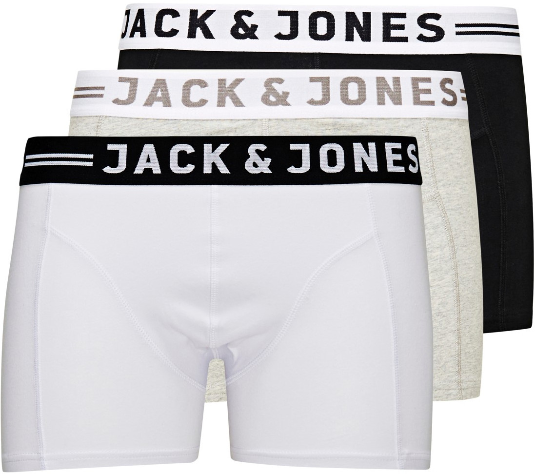 Jack&Jones 3 PACK - pánské boxerky 12081832 Light Grey Melange S