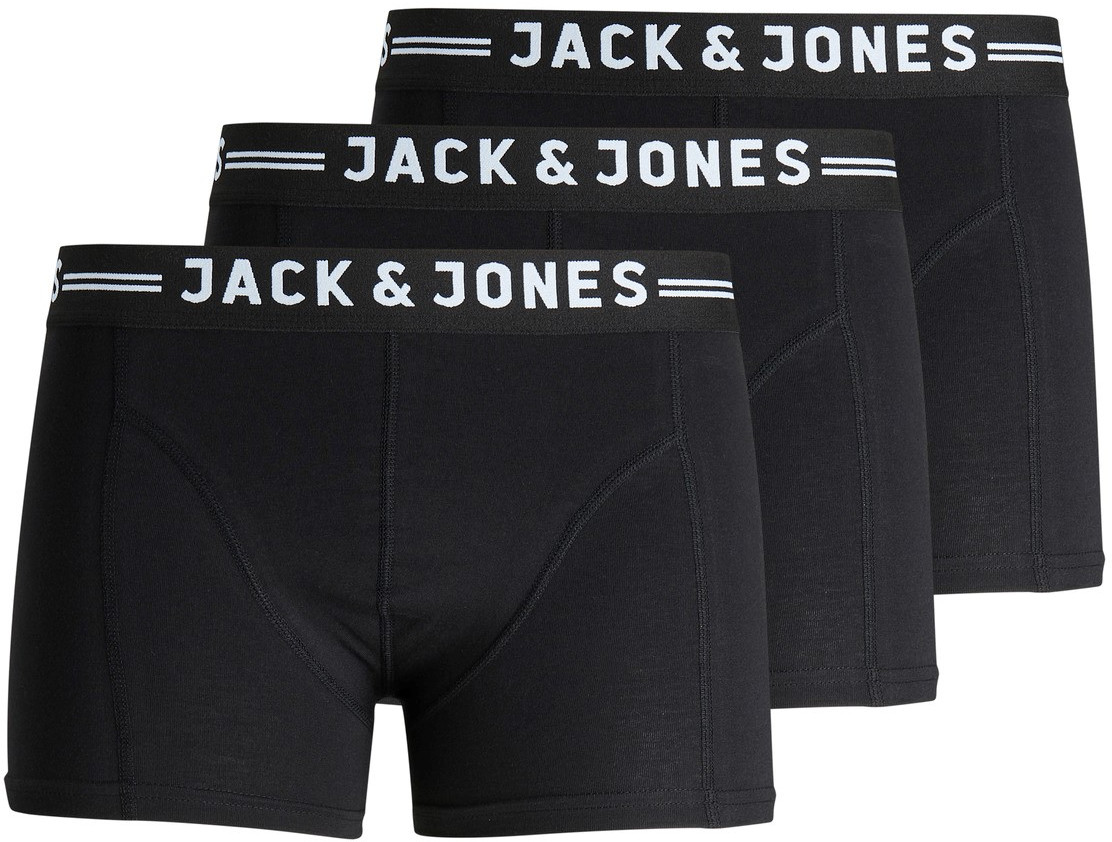 Jack&Jones 3 PACK - pánske boxerky SENSE 12081832 Black Black waistband XL