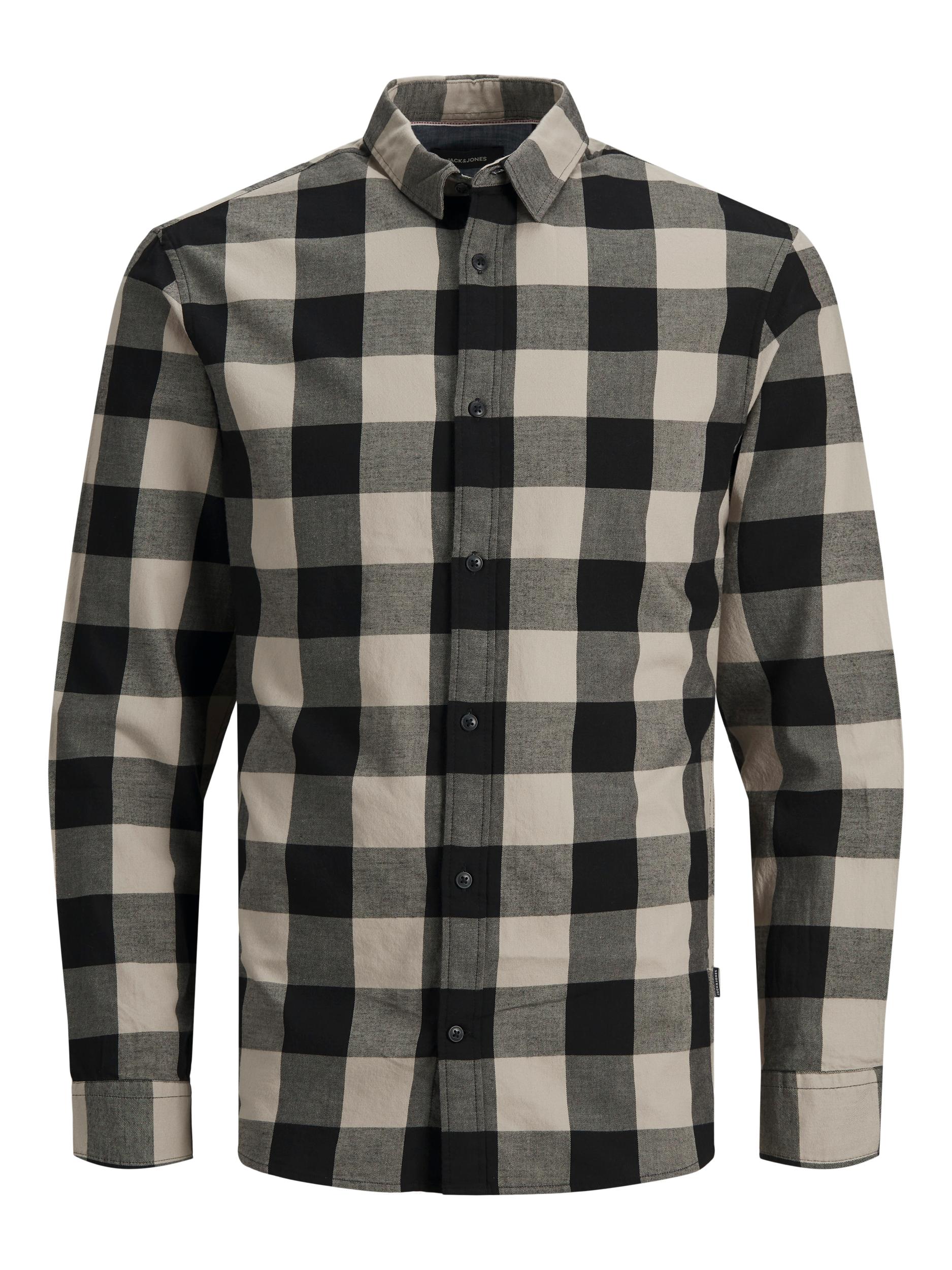 Jack&Jones Pánská košile JJEGINGHAM Slim Fit 12181602 Crockery XL