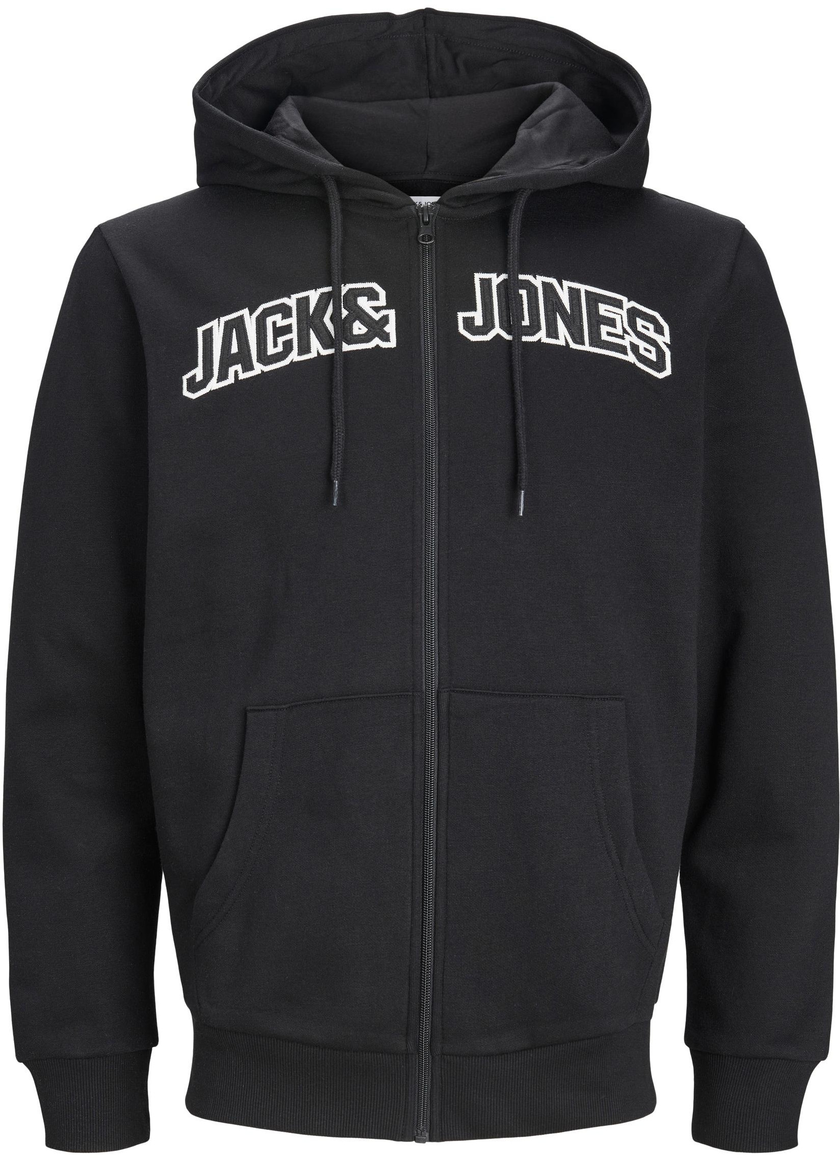 Jack&Jones Pánska mikina JJROUX Regular Fit 12241567 Black XXL