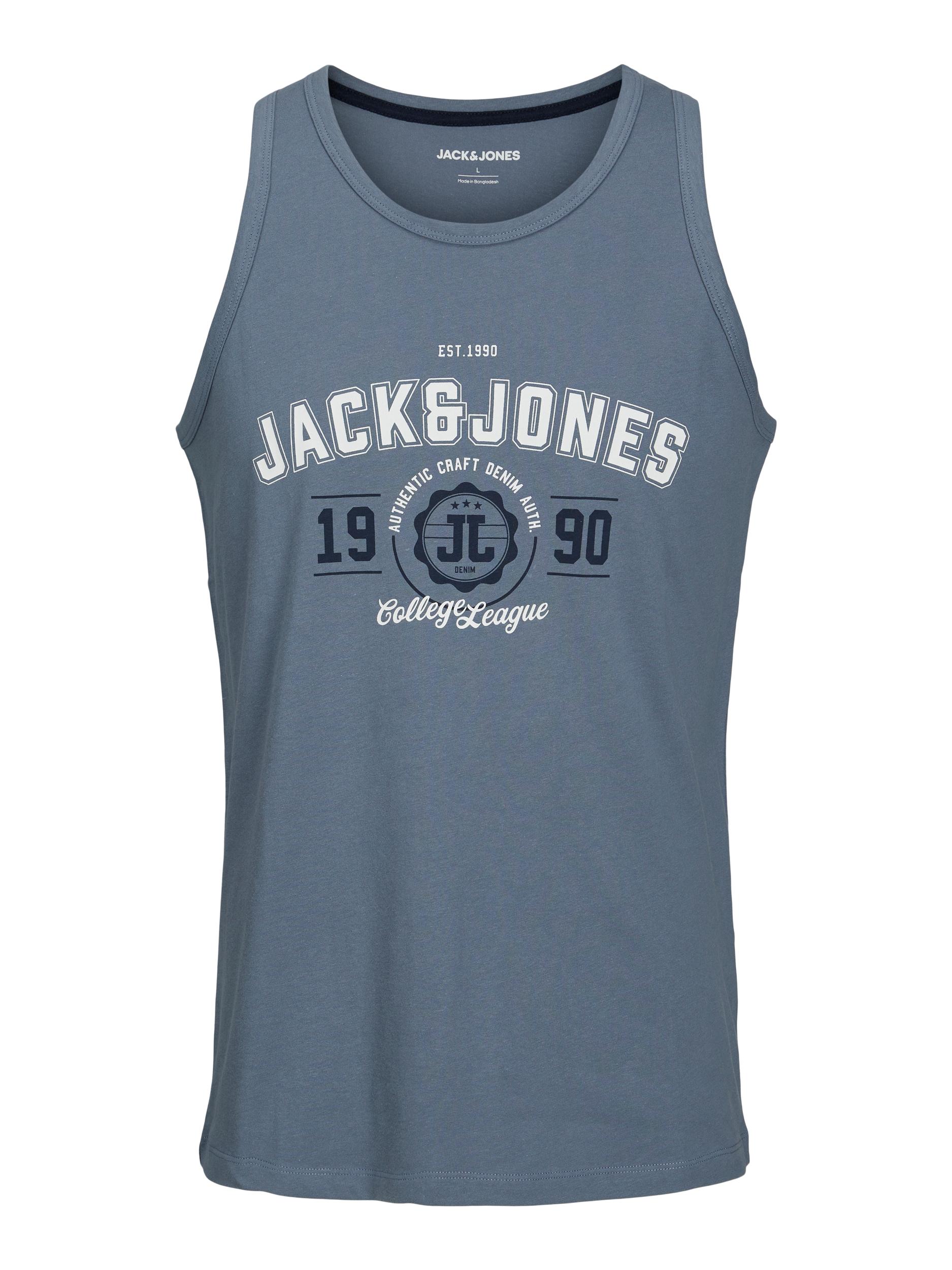Jack&Jones Pánské tílko JJANDY Regular Fit 12222337 Flint Stone XL