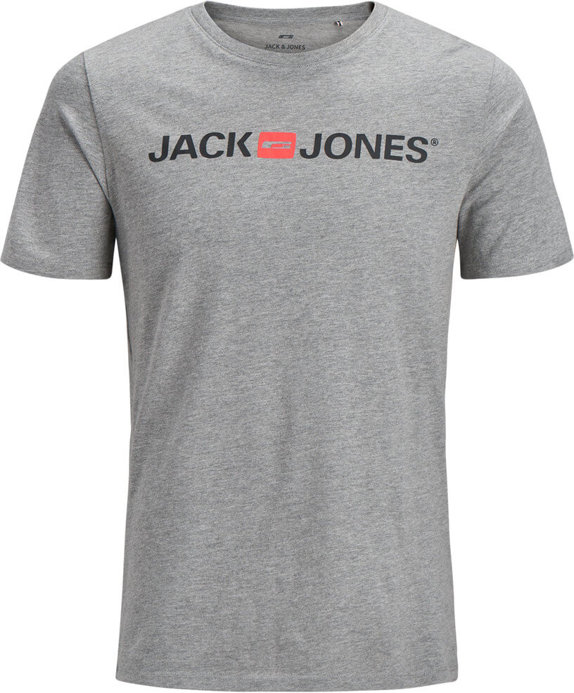 Jack&Jones Pánske tričko JJECORP Slim Fit 12137126 Light Grey Melange XXL