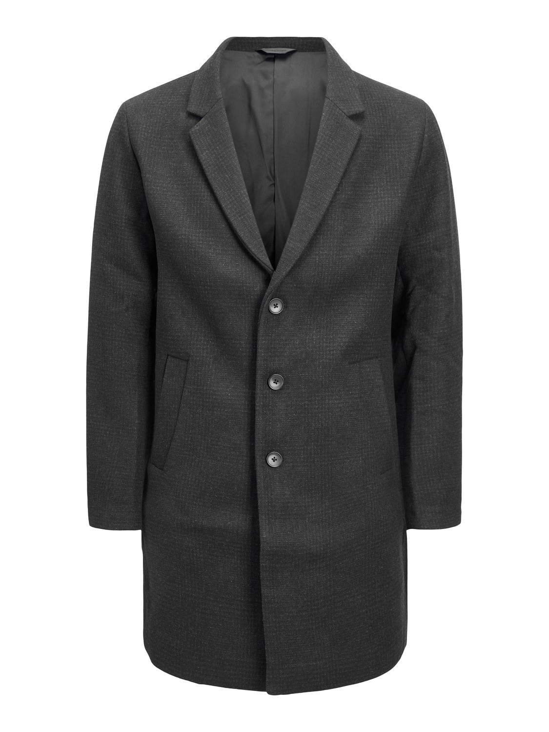 Jack&Jones Pánsky kabát JJEMOULDER 12171374 Dark Grey XL