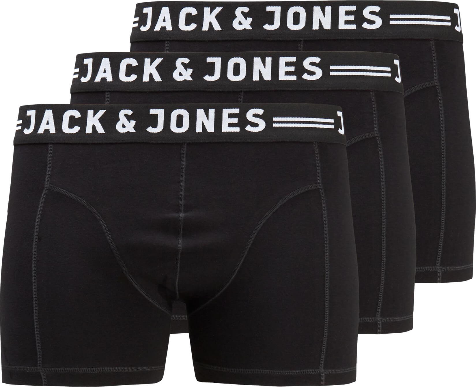 Jack&Jones PLUS 3 PACK - pánské boxerky JACSENSE 12147591 Black 5XL