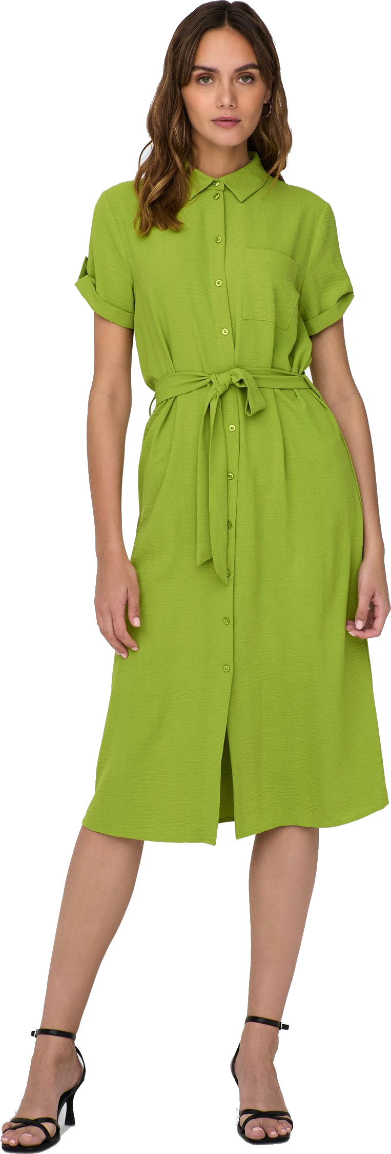 Jacqueline de Yong Dámske šaty JDYLION Regular Fit 15287297 Lima Bean Green L