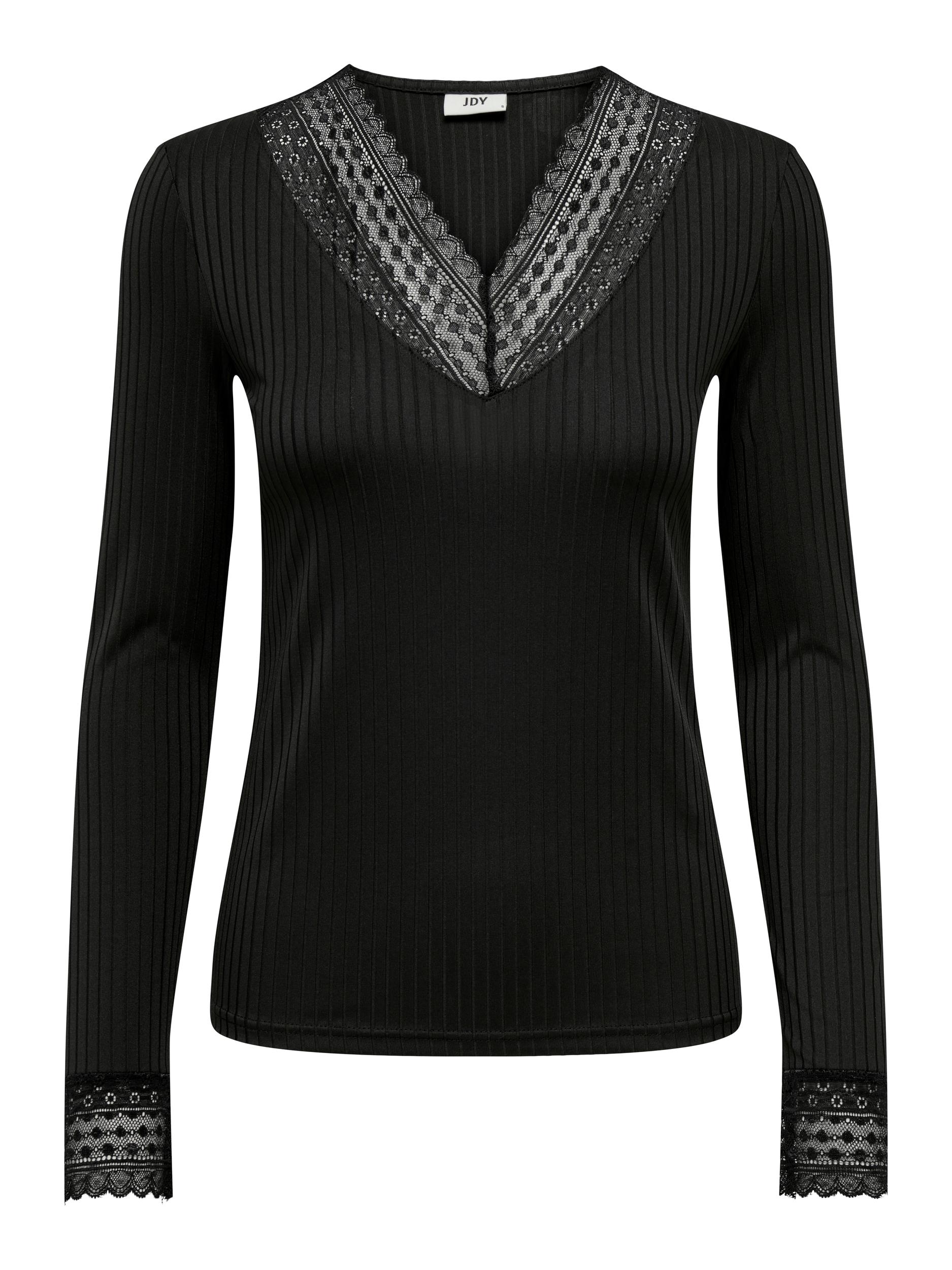 Jacqueline de Yong Dámské triko JDYRINE Regular Fit 15309637 Black XL
