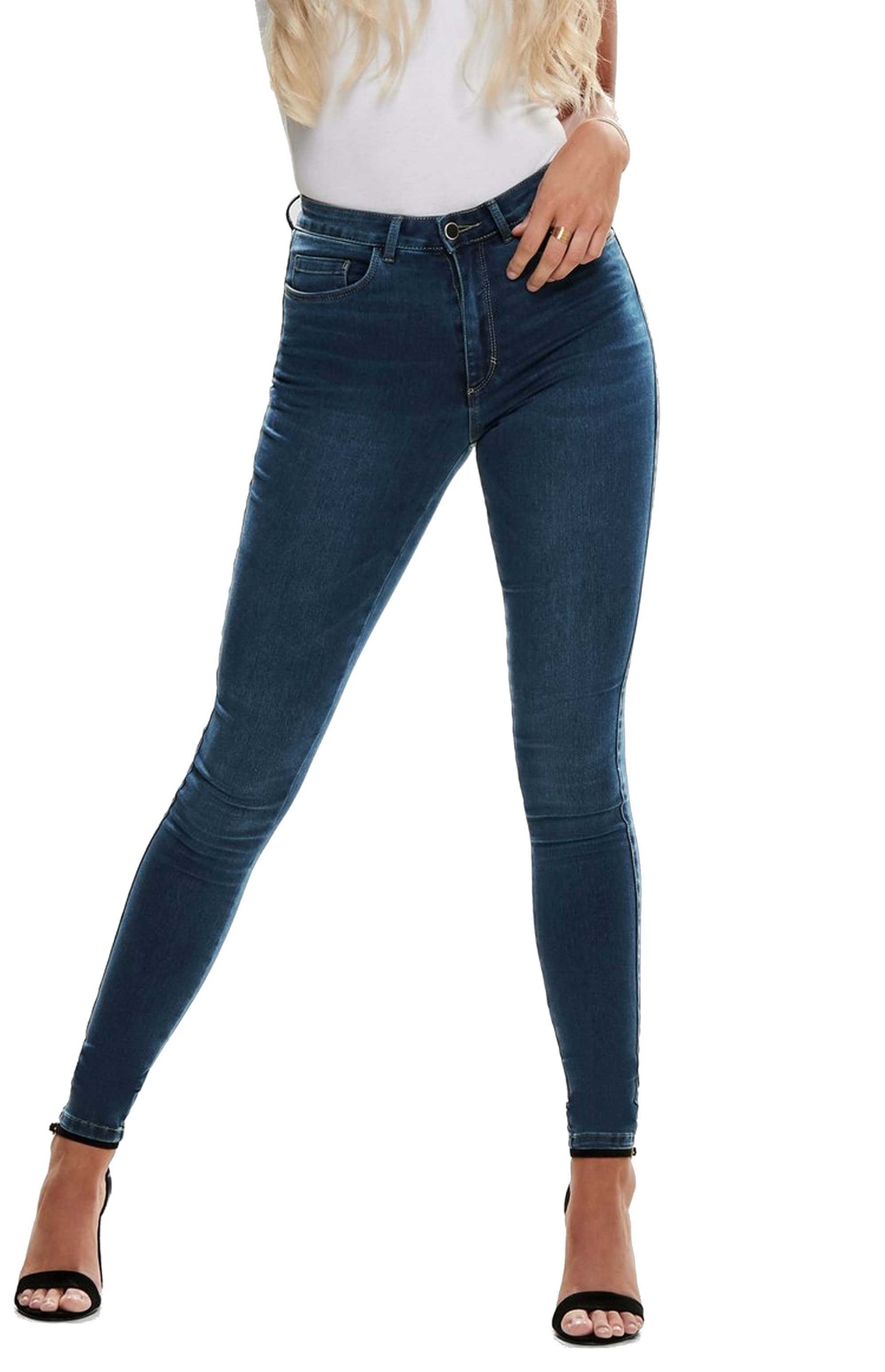 ONLY Dámske džínsy ONLROYAL Skinny Fit 15181725 Dark Blue Denim S/32
