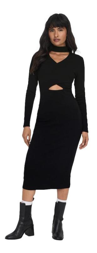 ONLY Dámské šaty ONLINA Standard Fit 15302675 Black/Cross XS