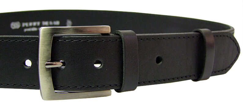Penny Belts Pánský kožený opasek 25-1-60 black 115 cm