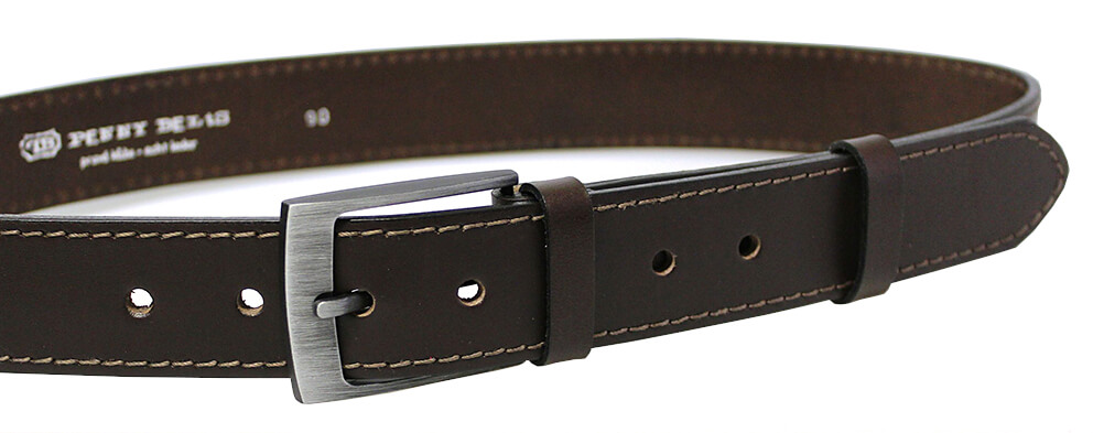 Penny Belts Pánský kožený opasek 35-1-40 dark brown 100 cm