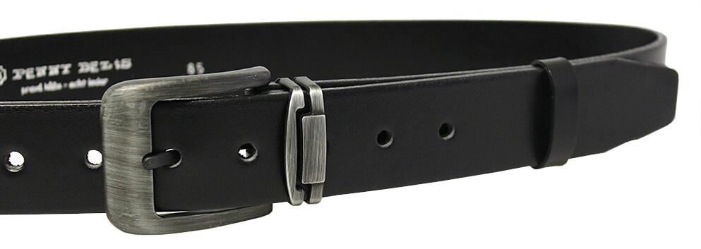 Penny Belts Pánsky kožený opasok 507-60 black 100 cm