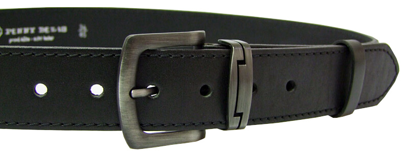 Penny Belts Pánský kožený opasek 9-1-60 black 105 cm