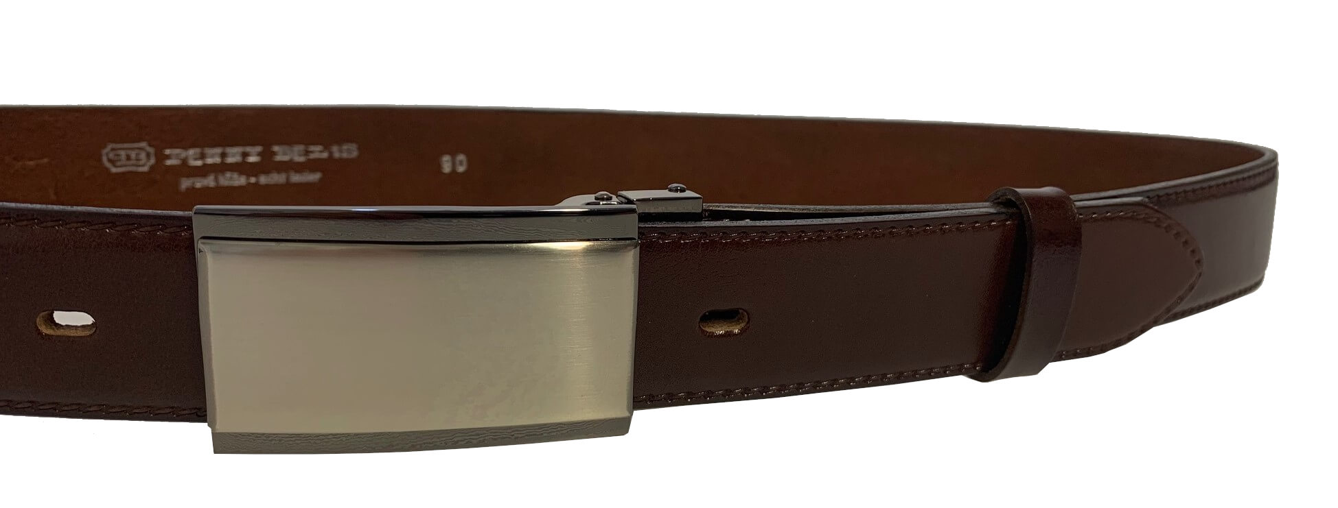 Penny Belts Pánsky kožený spoločenský opasok 35-020-4PS-40 brown 120 cm