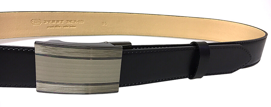 Penny Belts Pánsky kožený spoločenský opasok 35-020-A7 black 100 cm