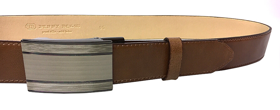 Penny Belts Pánsky kožený spoločenský opasok 35-020-A7 brown 95 cm