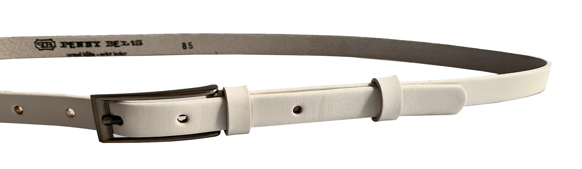 Penny Belts Dámsky kožený opasok 15-1-00 White 105 cm