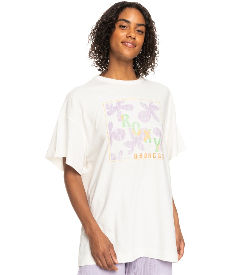 Roxy Dámské triko SWEET FLOWERS Oversize Fit ERJZT05469-WBK0 L