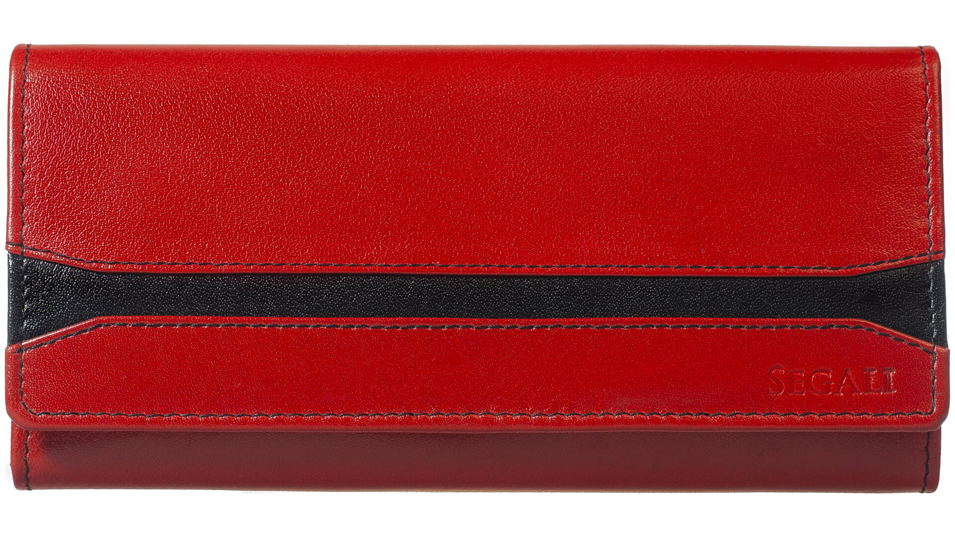 SEGALI Dámská kožená peněženka 2025 A red/black