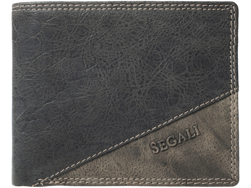 SEGALI Pánská kožená peněženka 1301K lunar black