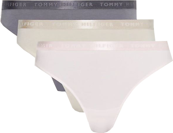 Tommy Hilfiger 3 PACK - dámská tanga UW0UW04480-0R4 S
