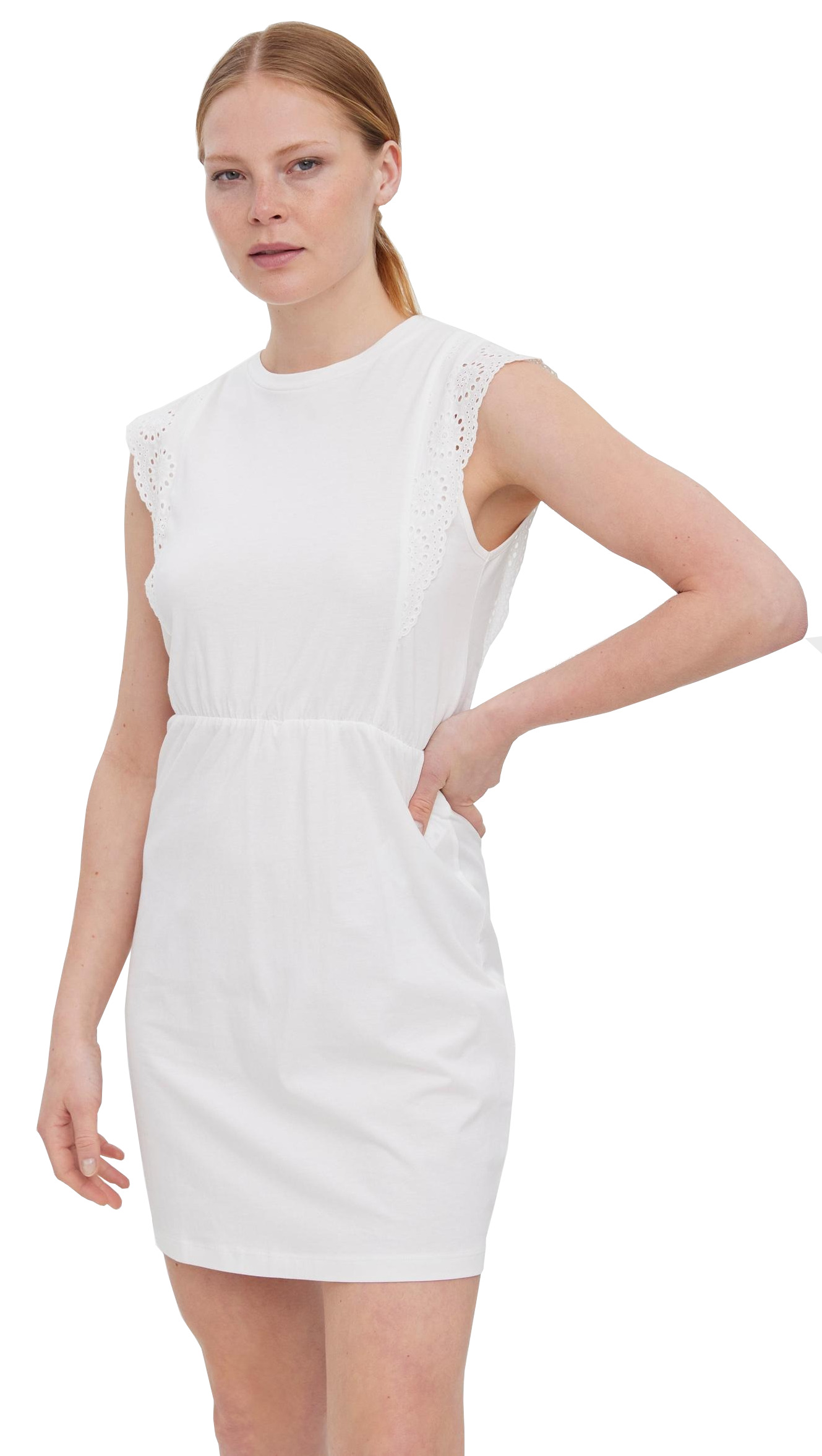 Vero Moda Dámske šaty VMHOLLYN Regular Fit 10265206 Snow White XL