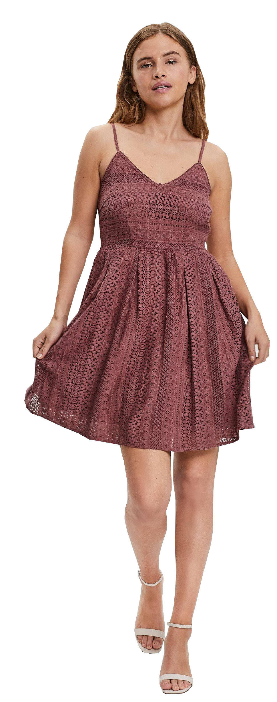 Vero Moda Dámské šaty VMHONEY Regular Fit 10220925 Rose Brown S