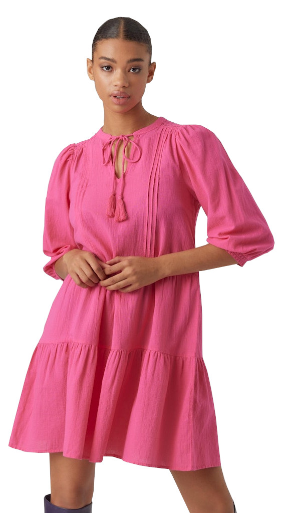 Vero Moda Dámské šaty VMPRETTY Regular Fit 10279712 Pink Yarrow XS