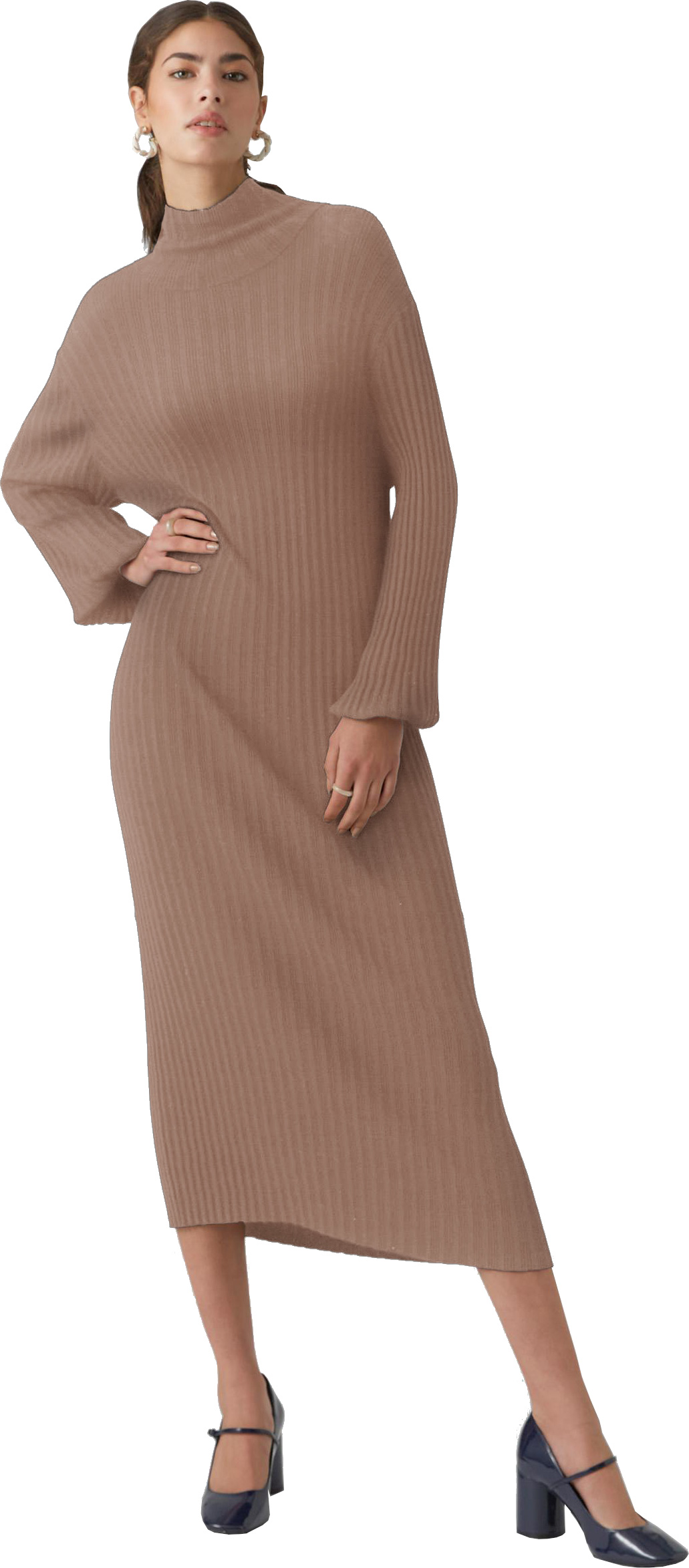 Vero Moda Dámske šaty VMWIELD Slim Fit 10296782 Brown Lentil XL