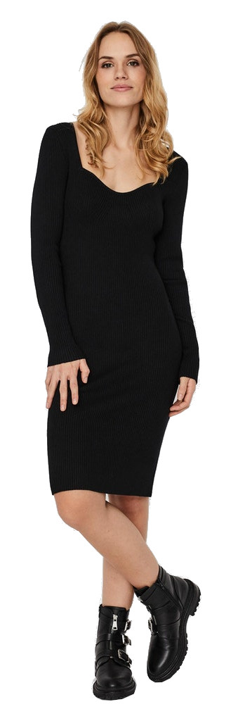 Vero Moda Dámské šaty VMWILLOW Slim Fit 10250951 Black XS