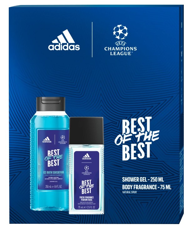 Adidas UEFA Best Of The Best - deodorant s rozprašovačem 75 ml + sprchový gel 250 ml