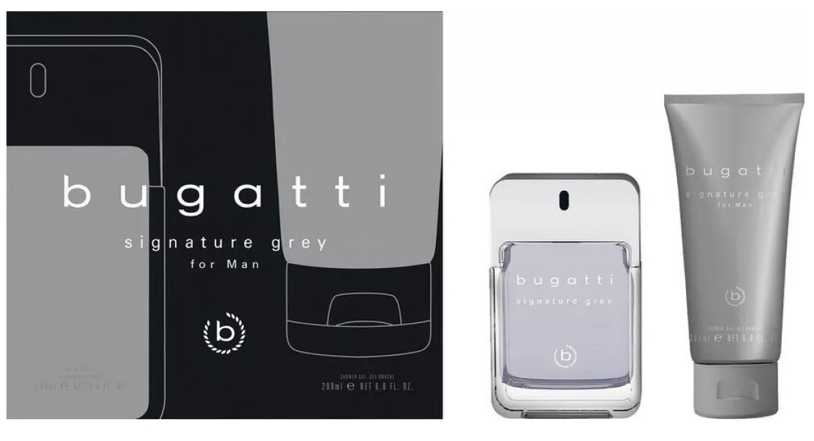 Bugatti Signature Grey - EDT 100 ml + sprchový gel 200 ml
