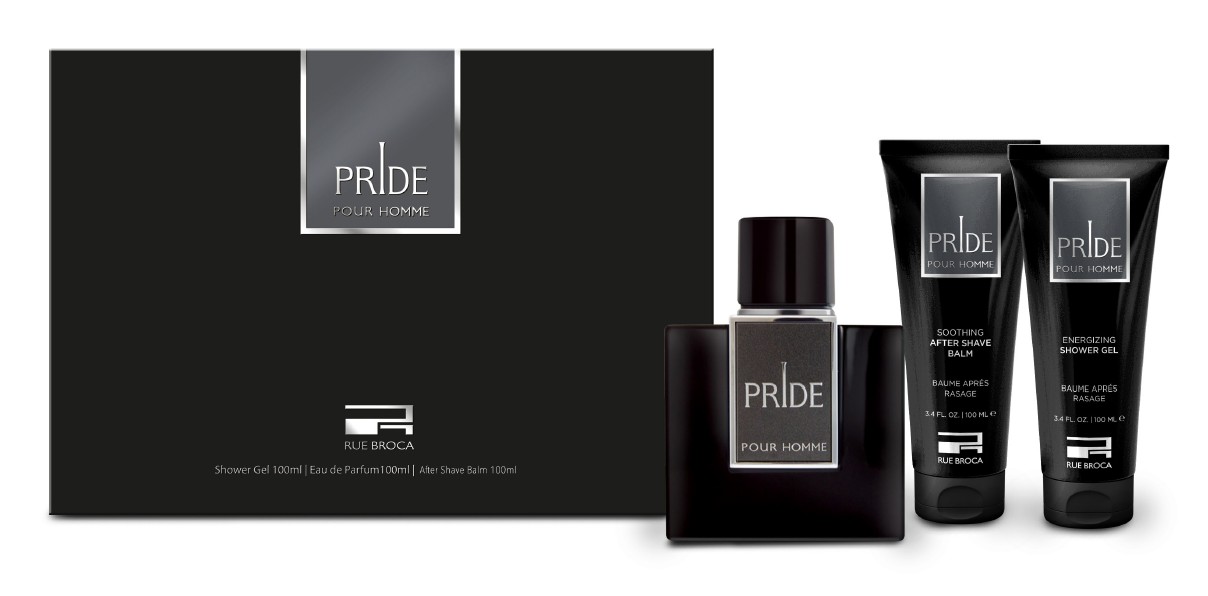 Rue Broca Pride Homme - EDP 100 ml + sprchový gel 100 ml + balzám po holení 100 ml