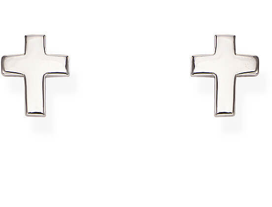 Amen -  Elegantní stříbrné náušnice ve tvaru křížků Cross ORCROB