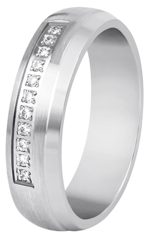 Beneto Dámský prsten z oceli s krystaly SPD03 56 mm